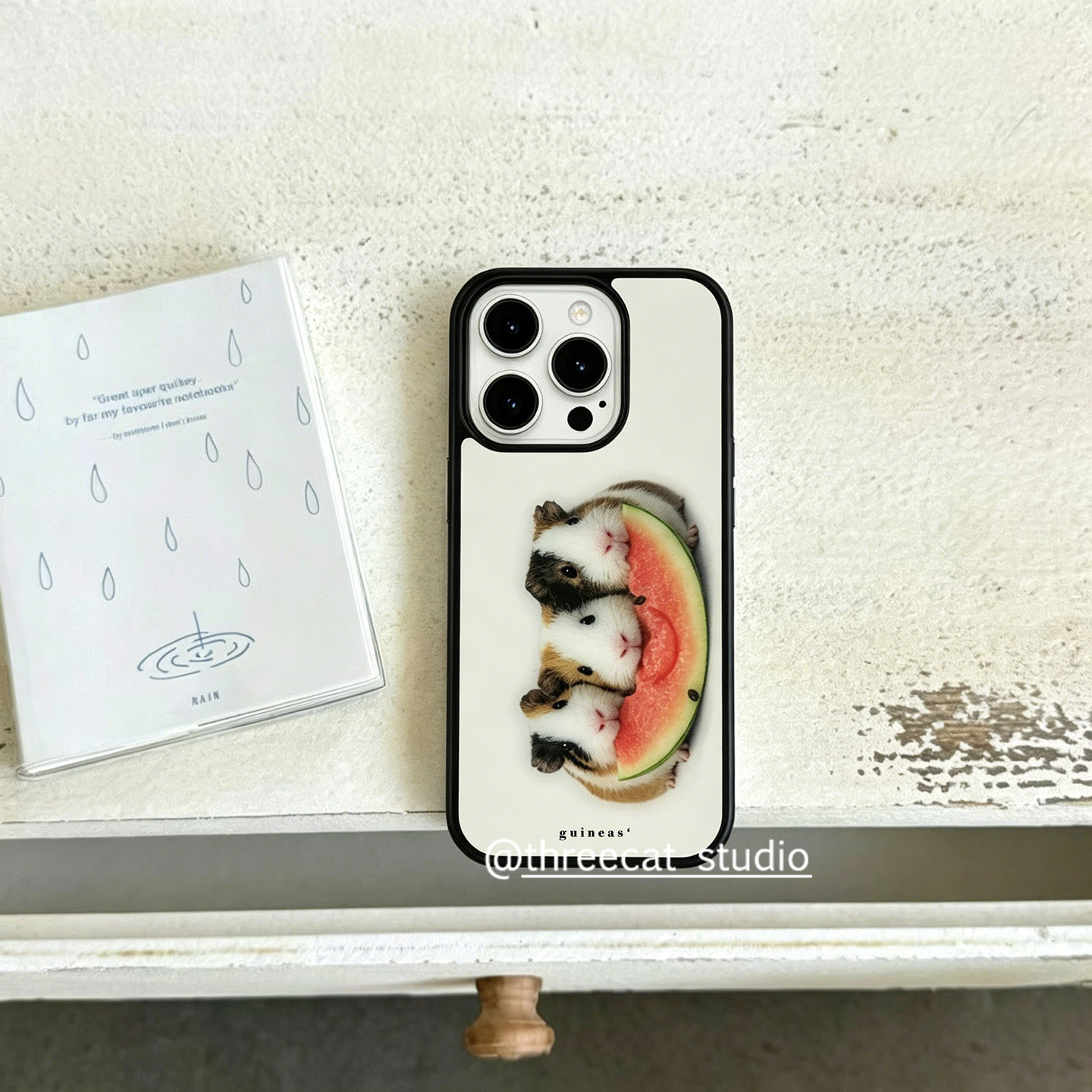 Phone Accessories Kiosk - เคสโทรศัพท์ลายหนูตะเภาเกาหลีกินแตงโม สำหรับ iPhone 17 Air 16
