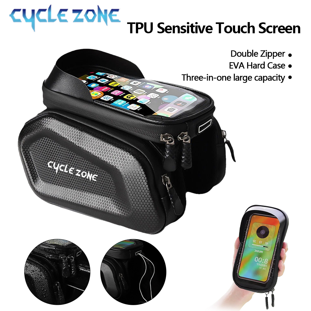 Youtube Phone Accessories - กระเป๋าโทรศัพท์จักรยานจักรยานด้านบนกรอบท่อด้านหน้ากระเป๋าขี่จักรยานด้านหน้ากระเป๋าหน้าจอสัมผัสแผนที่ MTB จักรยานเสือภูเขากระเป๋าโทรศัพท์อุปกรณ์เสริม