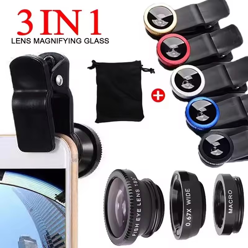 Lens Camera Clip - เลนส์โทรศัพท์แบบ 3 in 1 ฟิชอาย 0.67X