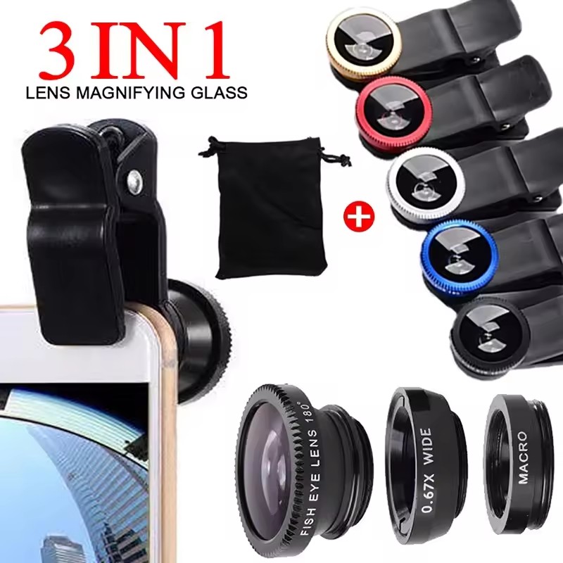 Lens Camera Clip - เลนส์โทรศัพท์แบบ 3 in 1 ฟิชอาย 0.67X