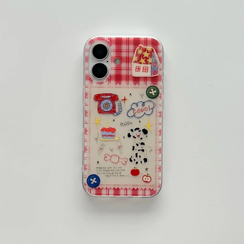 Phone Accessories Red - เคสโทรศัพท์ลายสุนัขจุดแดงสไตล์เกาหลี Ins Light Asian Wind สำหรับ