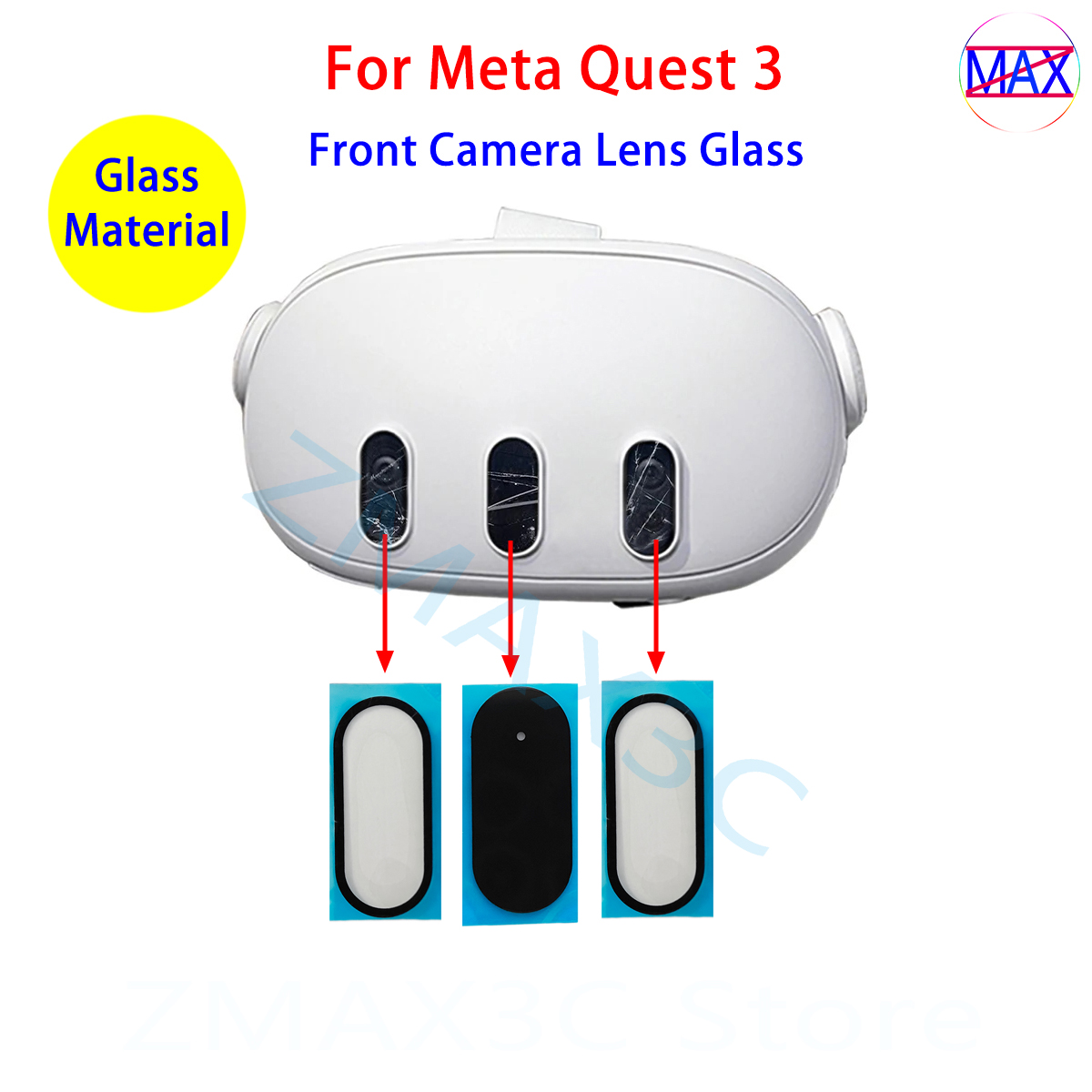 Lens Camera Clip - สำหรับเมตาเควส 3 วีอาร์ชุดหูฟัง กล้อง เลนส์ กระจกเปลี่ยนทดแทนสำหรับโอคูลัส