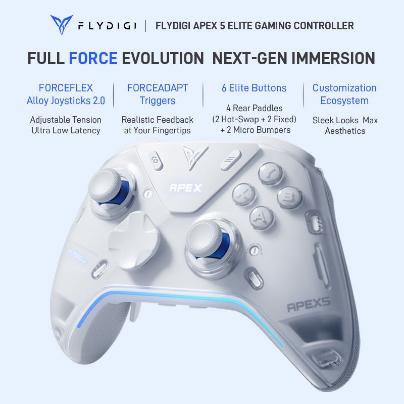 Gaming Trigger Phone - คอนโทรลเลอร์เกมไร้สาย Flydigi APEX 5 รุ่นดั้งเดิม พร้อมระบบสั่นสะเทือน