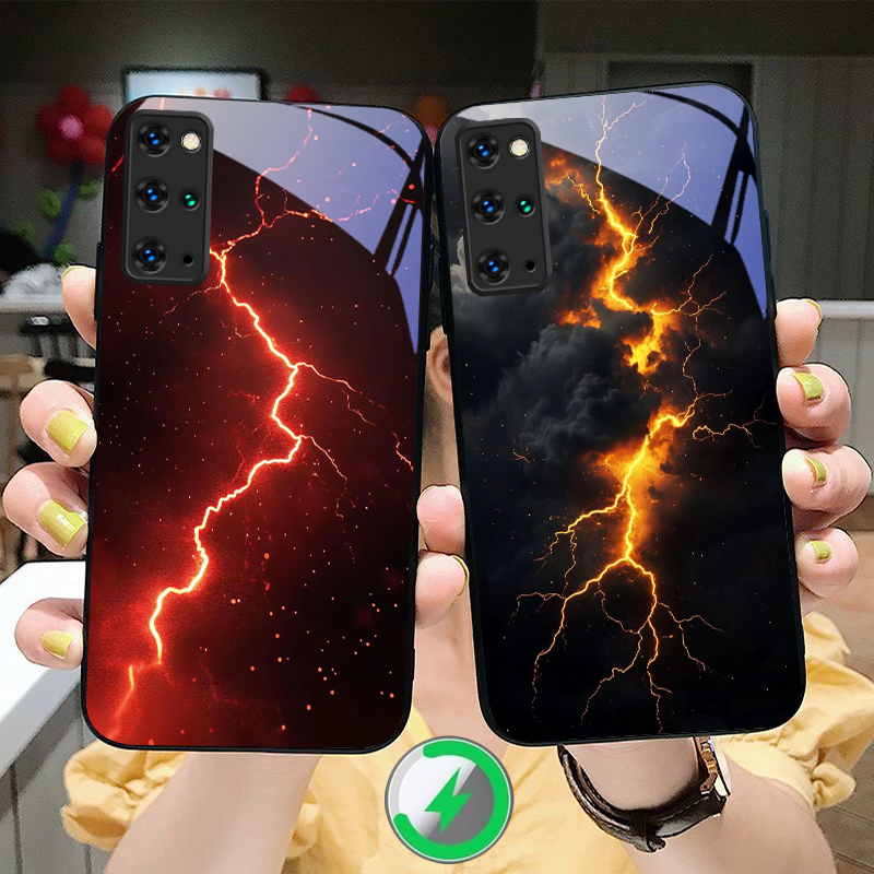 Phone Accessories Red - สายฟ้าสีแดงลึกลับสำหรับซัมซุง S25 S26 S20 อัลตร้า S21