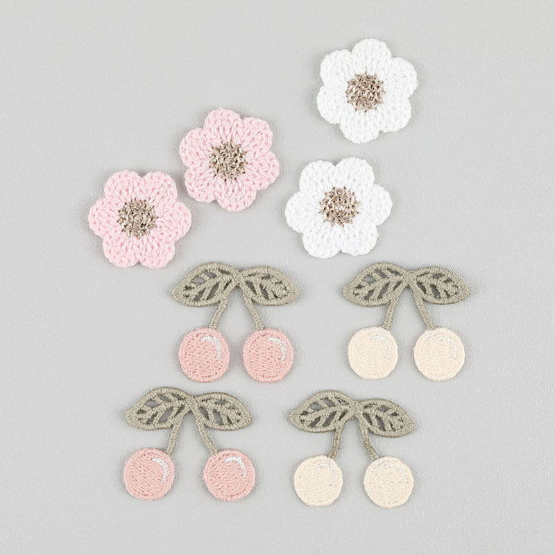 Phone Accessories Pictures - 20 ชิ้น ปักลายดอกซากุระสีชมพูขาว สำหรับตกแต่งกิ๊บติดผม เคสมือถือ DIY