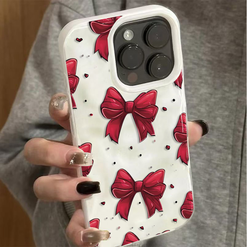 เคสโทรศัพท์ลายโบว์สีขาวแดง สำห - Phone Accessories Red บทวิจารณ์และราคา