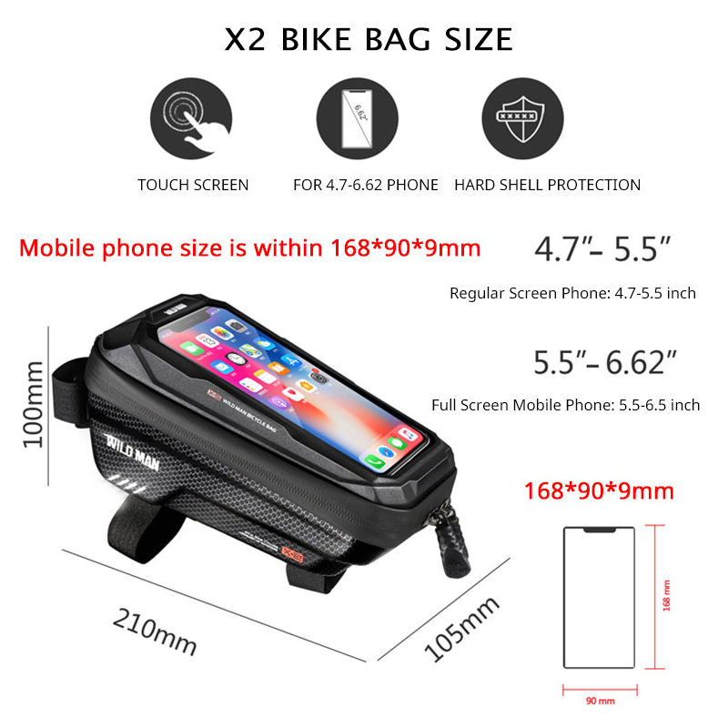 WILD MAN กระเป๋าจักรยานด้านหน้ - Youtube Phone Accessories บทวิจารณ์และราคา