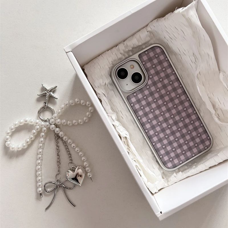 เคสโทรศัพท์ลายตารางสีชมพูม่วงร - Phone Accessories For Girls บทวิจารณ์และราคา