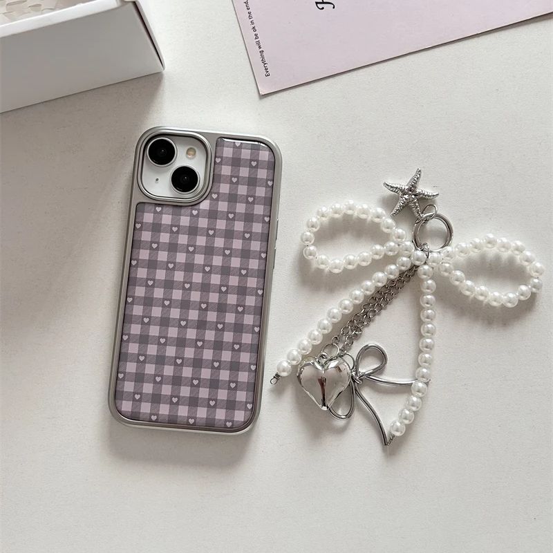 เคสโทรศัพท์ลายตารางสีชมพูม่วงร - Phone Accessories For Girls บทวิจารณ์และราคา