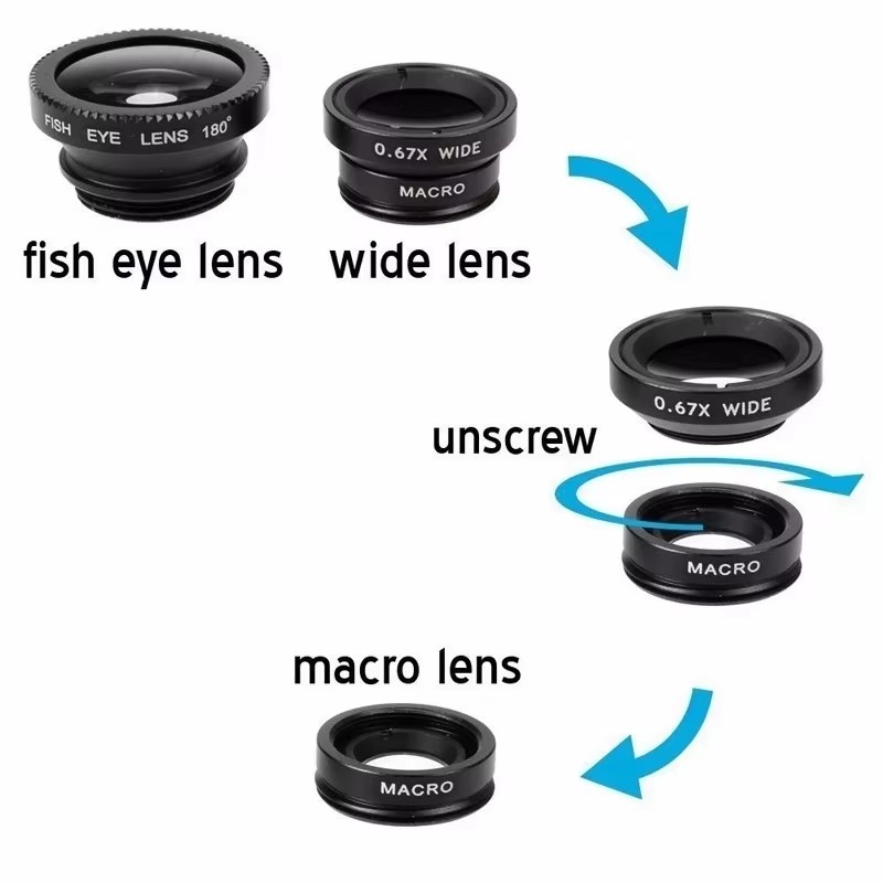 เลนส์โทรศัพท์แบบ 3 in 1 ฟิชอาย - Lens Camera Clip บทวิจารณ์และราคา