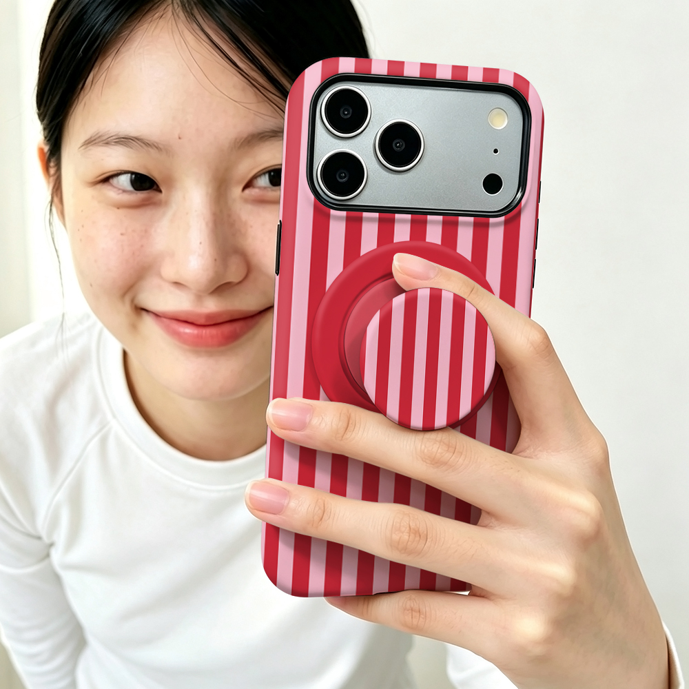 เคสแม่เหล็กสีแดงลายทางสำหรับ i - Phone Accessories Red บทวิจารณ์และราคา