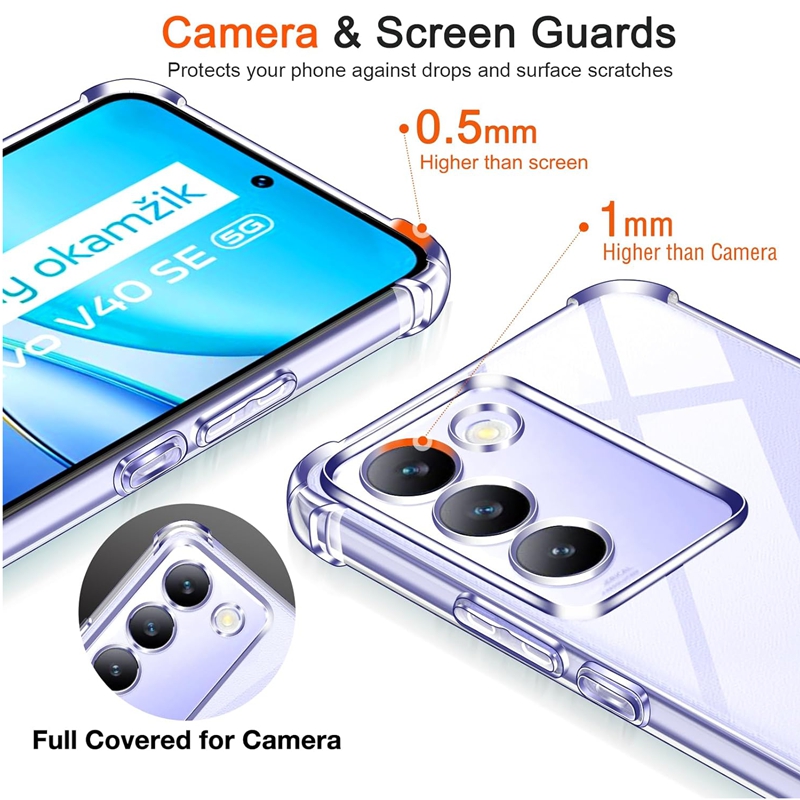 เคส TPU กันกระแทกสี่มุมสำหรับ  - Vivo V40 บทวิจารณ์และราคา