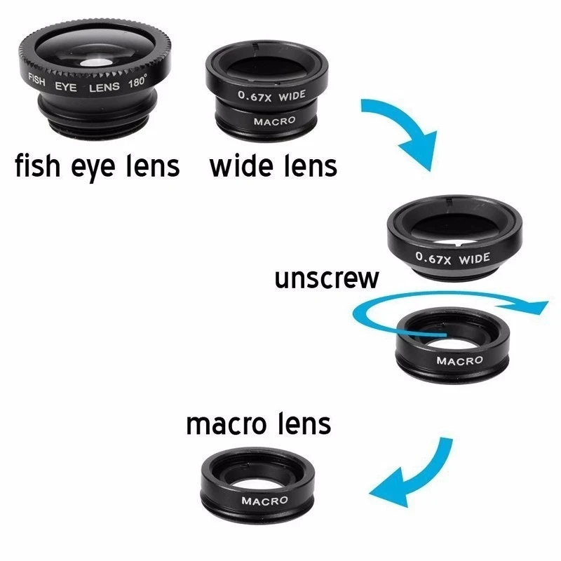 เลนส์กล้อง 3in1 ฟิชอาย มุมกว้า - Lens Camera Clip บทวิจารณ์และราคา